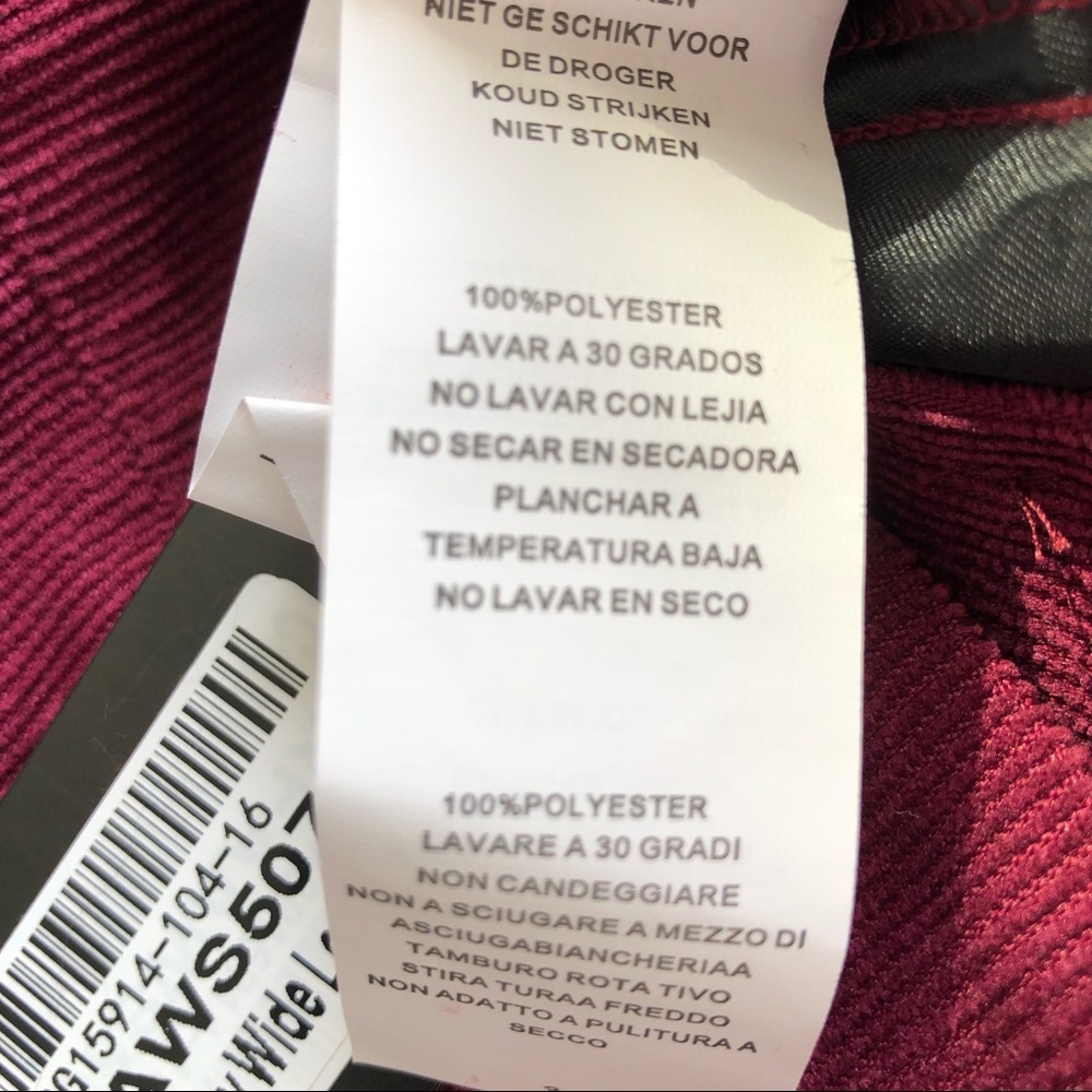 NWT Nasty Gal Wide Leg Corduroy Pants  Petite Size 4 Berry - Picture 5 of 7